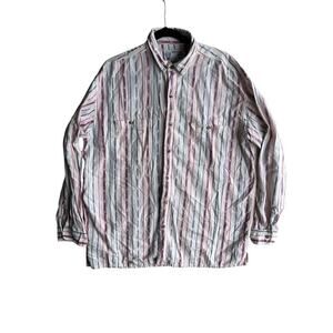 American Icon Men's Button Up Shirt Long Sleeve Striped 100% Cotton Size XL